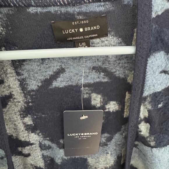 Lucky Brand Open Aztec Fringe Long Cardigan Sweater US Women's L - Picture 3 of 7